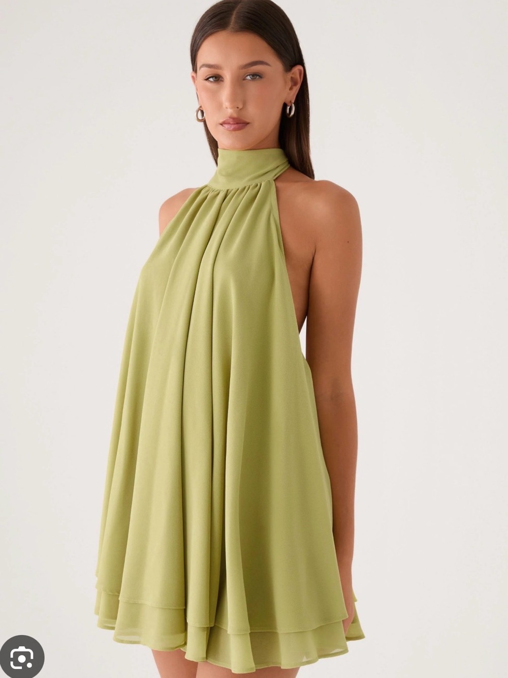 Peppermayo lime green lyrah Halter Swing Mini Dress - Picture 2 of 3